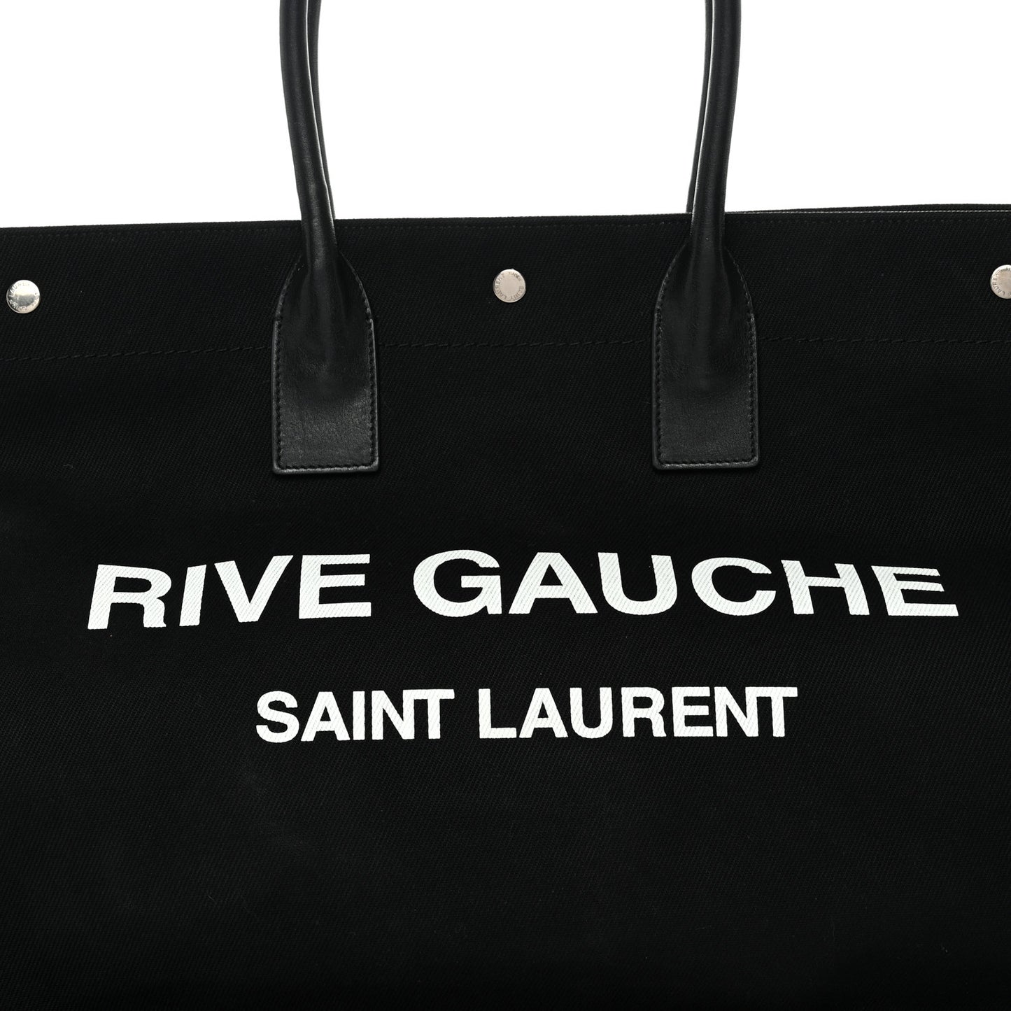 Linen Calfskin Rive Gauche Tote Black