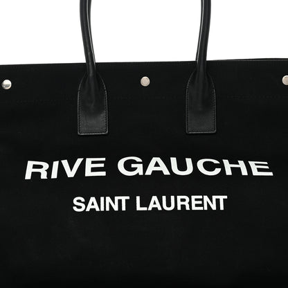 Saint Laurent Linen Calfskin Rive Gauche Tote Black 15 of 25