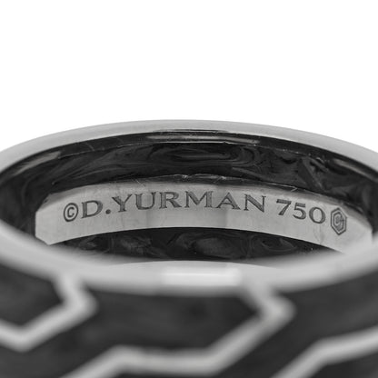 David Yurman 18K White Gold Forged Carbon Band Ring 67 11.75 4 of 4