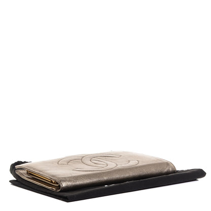 Chanel Metallic Lambskin Timeless CC French Wallet Gold 4 of 7