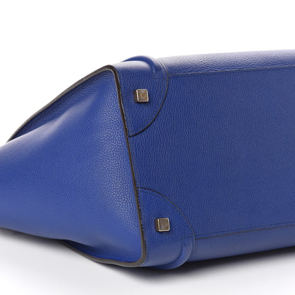 Celine Drummed Calfskin Mini Luggage Indigo 7 of 9
