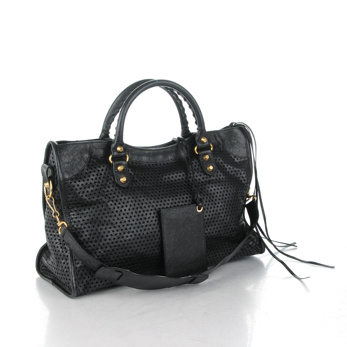 Agneau Perforated Dot City Black