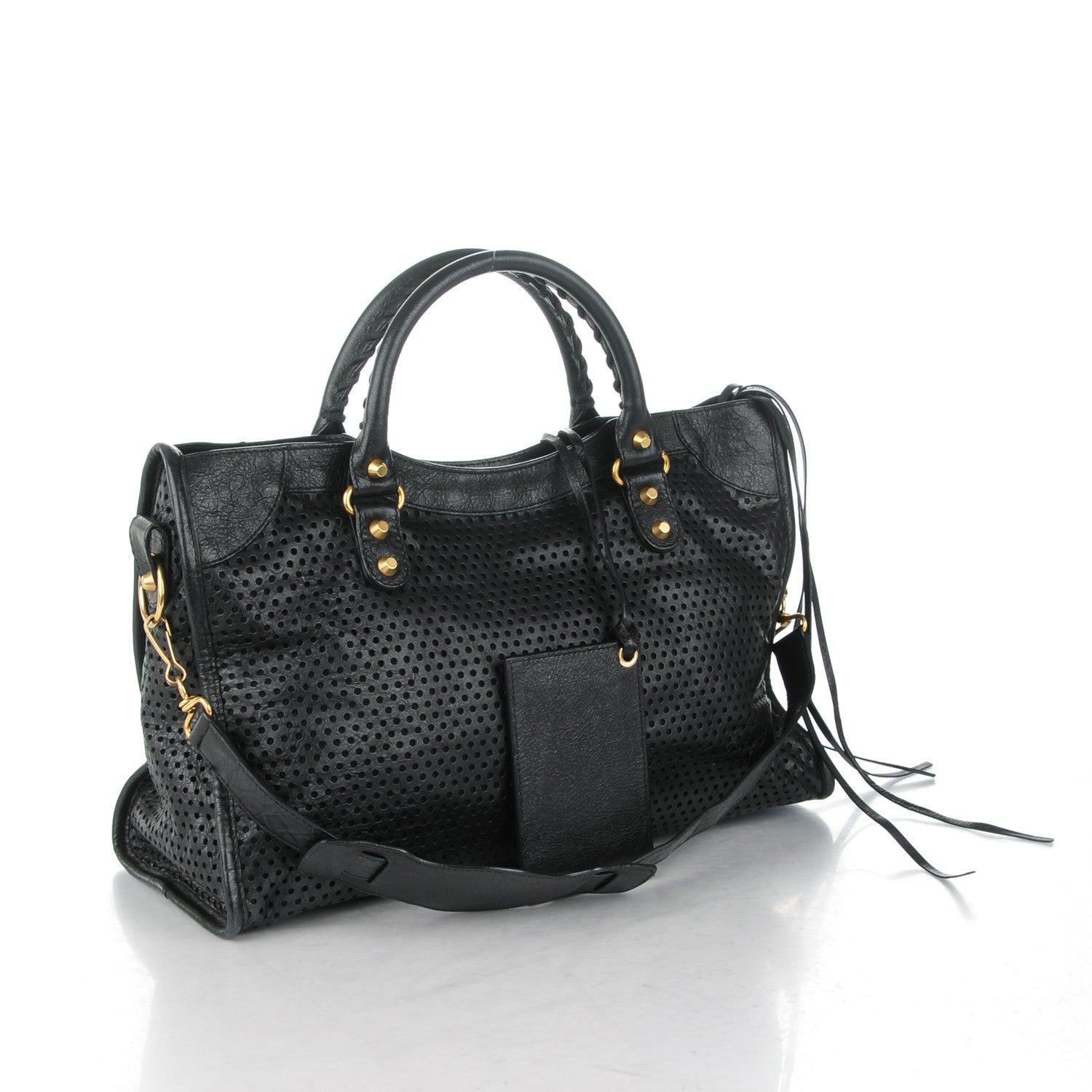 Balenciaga Agneau Perforated Dot City Black 3 of 7