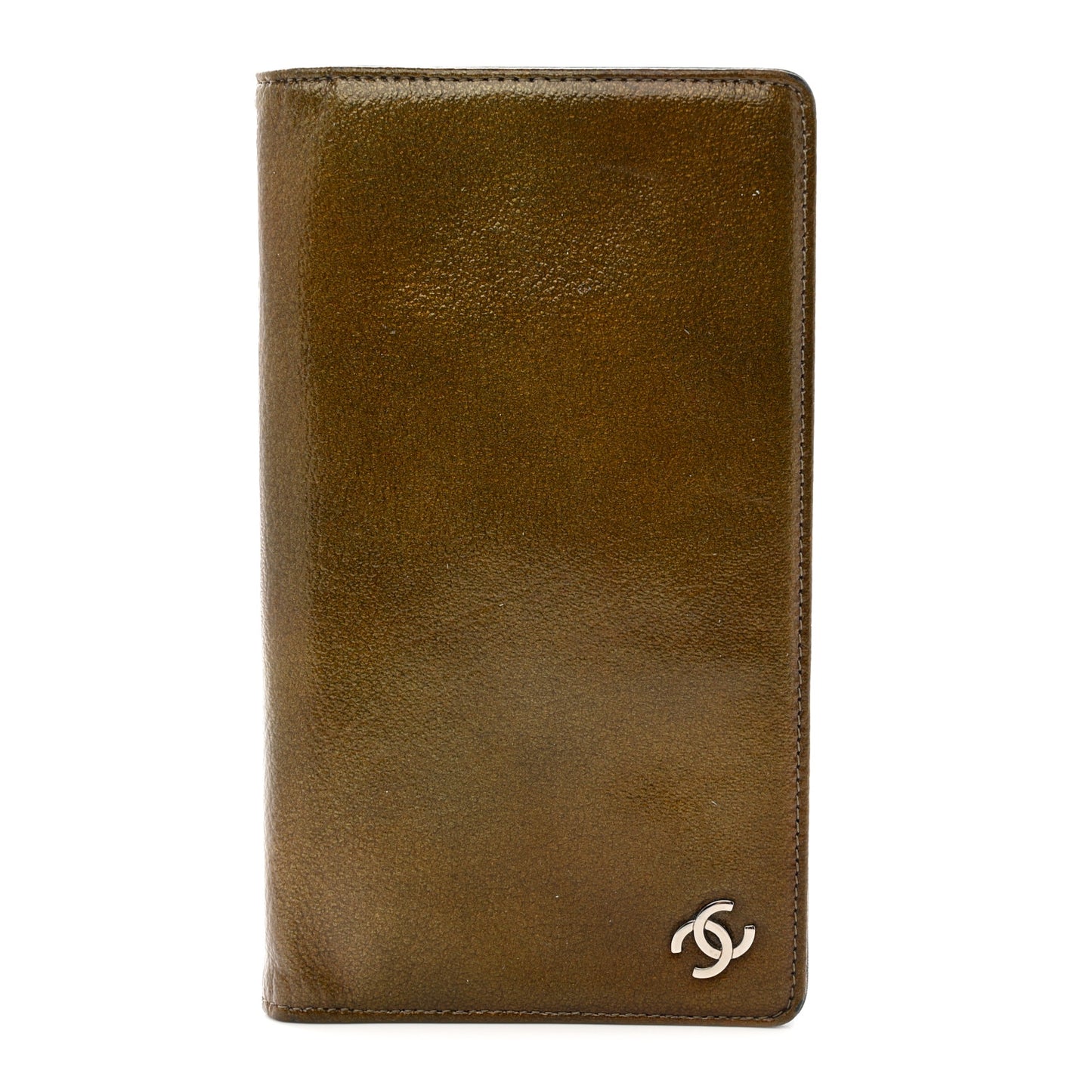 Grained Patent CC Yen Wallet Brown