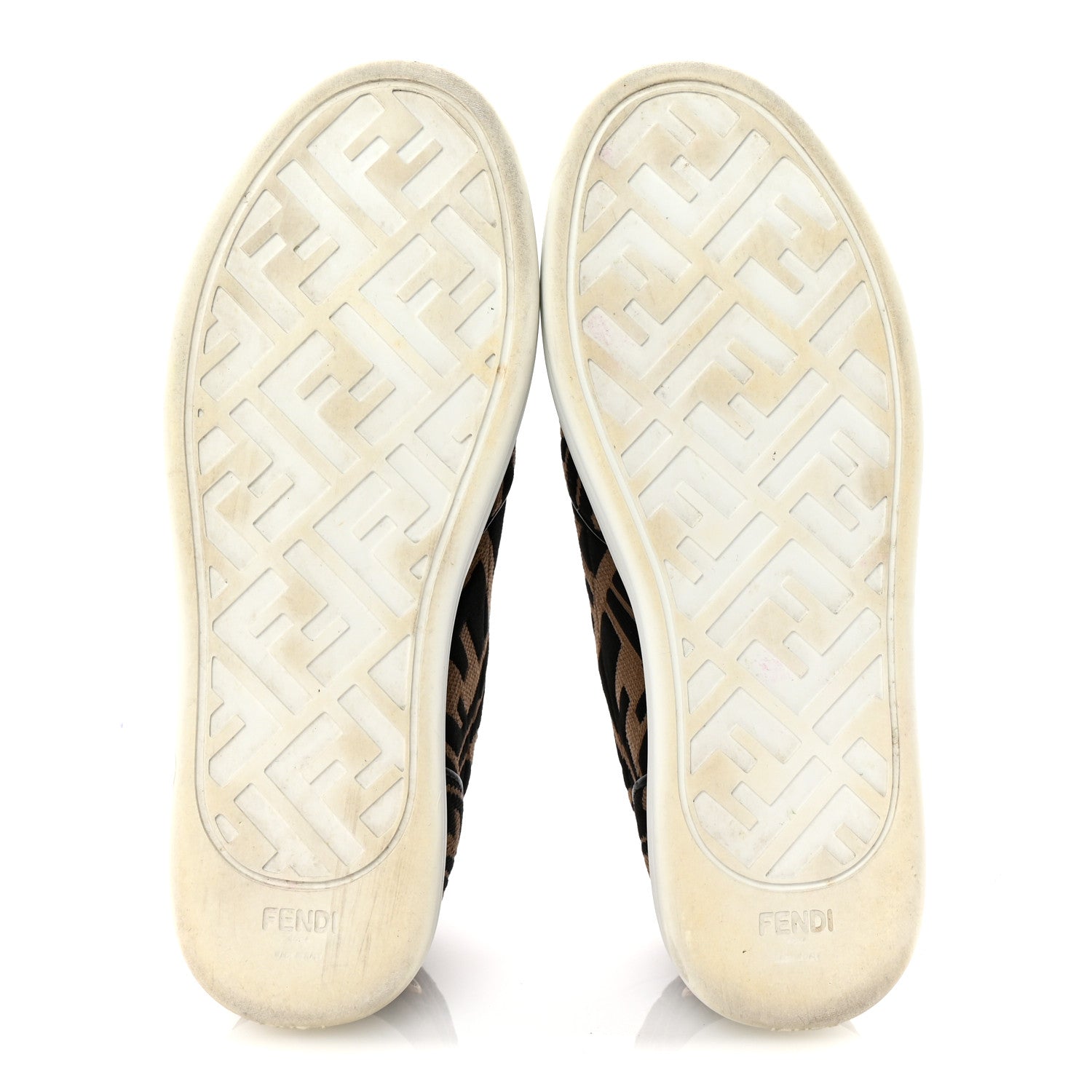 Fendi X SARA COLEMAN Canvas FF Vertigo Embroidered Womens Rise Slip On Sneakers 36.5 Tobacco Black 6 of 10