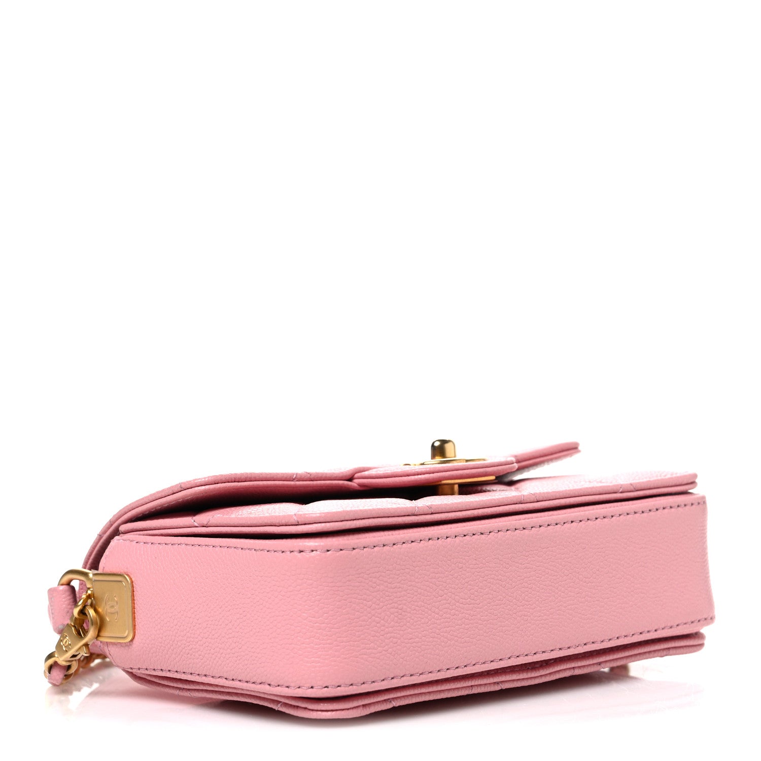 Chanel Shiny Caviar Quilted Mini Top Handle Flap Pink 4 of 10