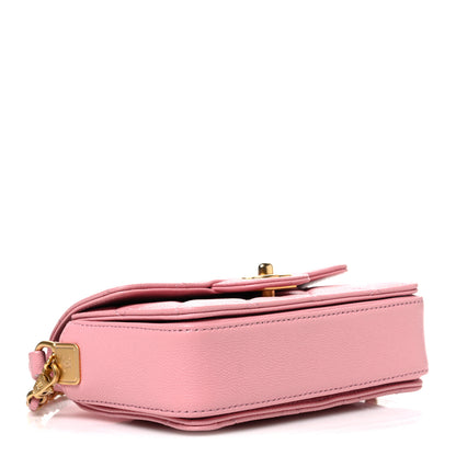 Chanel Shiny Caviar Quilted Mini Top Handle Flap Pink 4 of 10