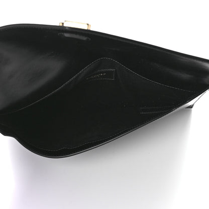 Saint Laurent Smooth Shiny Calfskin Monogram Uptown Pouch Black 5 of 11