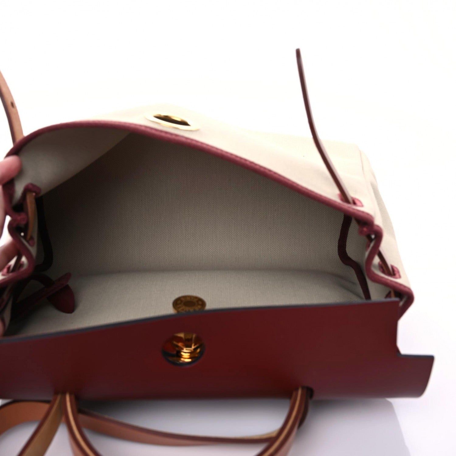 Hermes Military Toile Vache Hunter Herbag Zip 31 PM Beton Rouge H Fauve 6 of 11