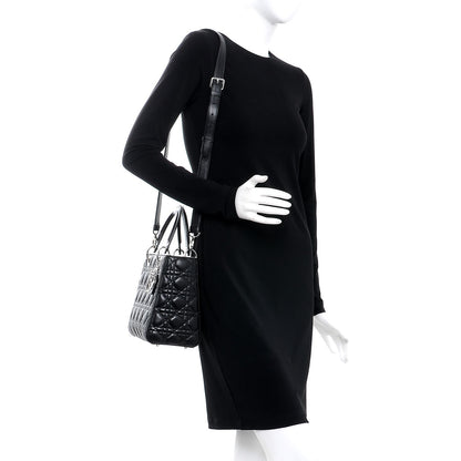 Christian Dior Lambskin Cannage Medium Lady Dior Black 2 of 8