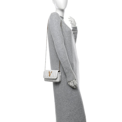 Versace Nappa Quilted Virtus Evening Bag White 2 of 9