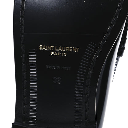 Saint Laurent Calfskin Penny Loafers 38 Black 8 of 11