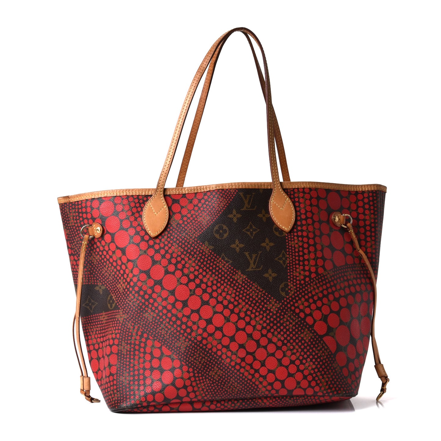 Monogram Kusama Waves Neverfull MM Red