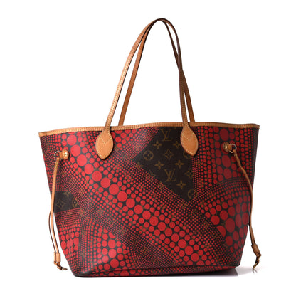 Louis Vuitton Monogram Kusama Waves Neverfull MM Red 2 of 14