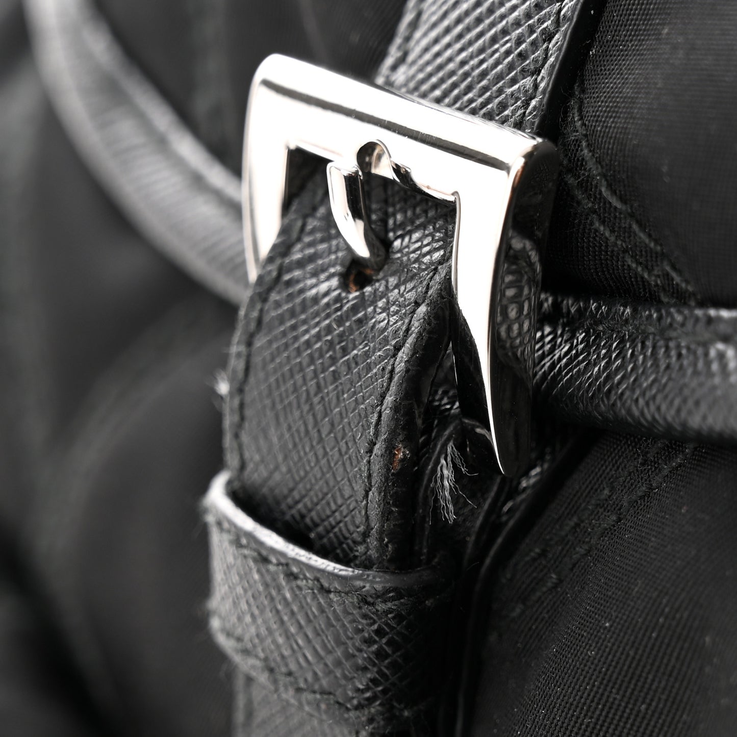 Tessuto Nylon Saffiano Vela Quilted Backpack Black