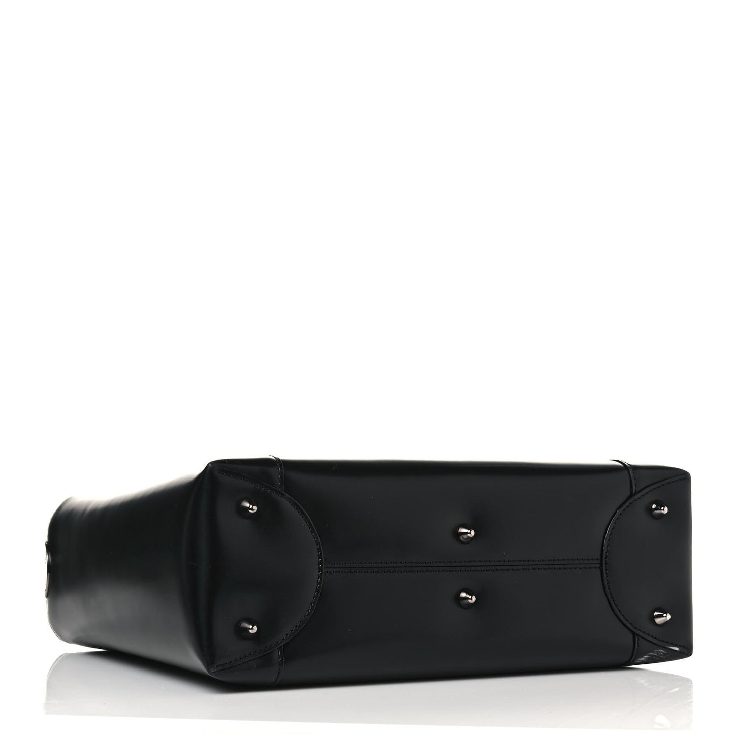 Calfskin Maris Pearl Beaded Top Handle Bag Black