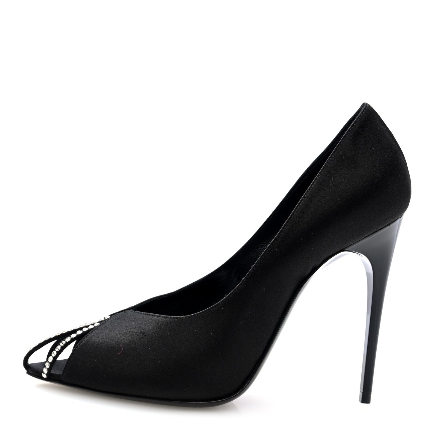 Satin Crystal Martinique 110 Pump 36 Black