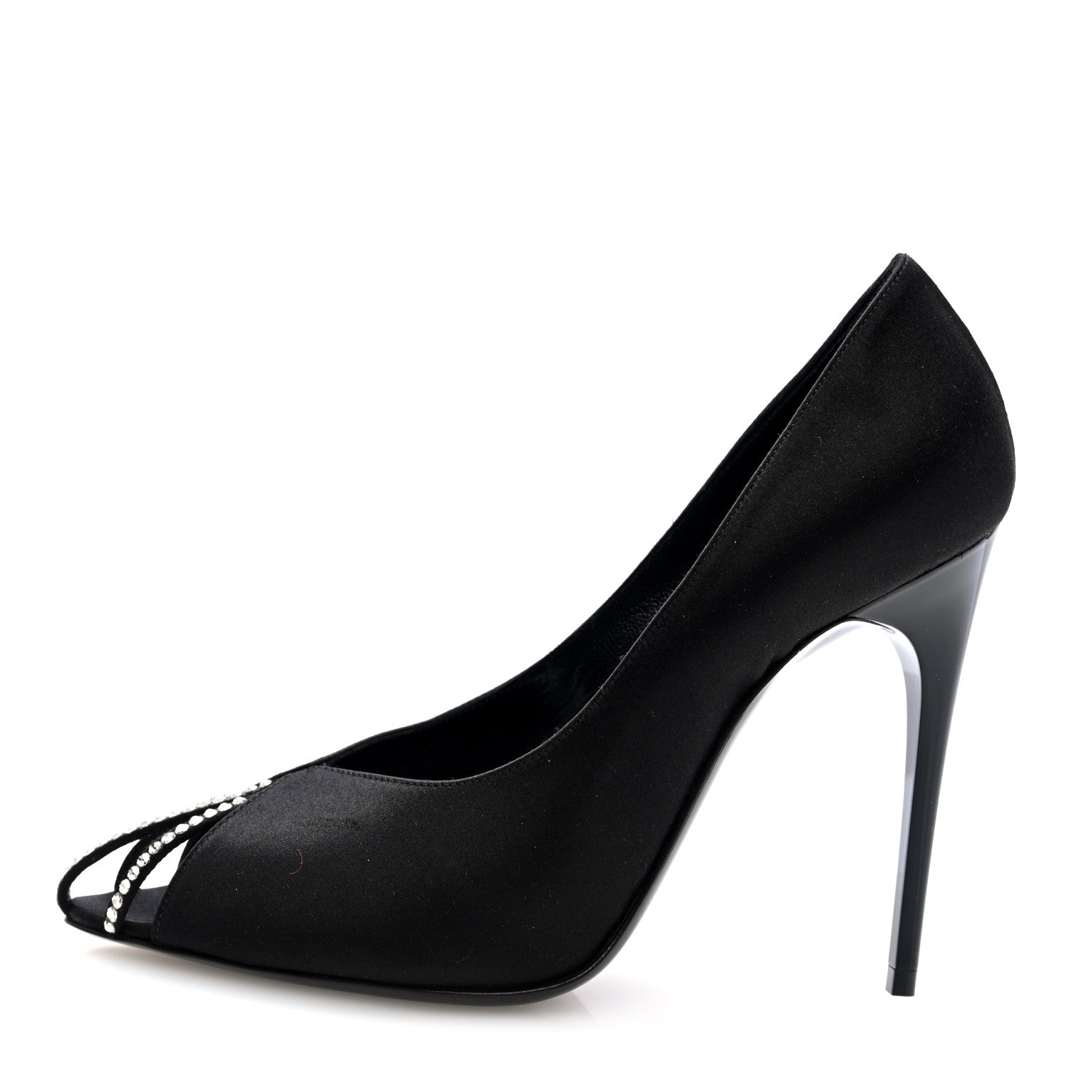 Saint Laurent Satin Crystal Martinique 110 Pump 36 Black 1 of 9