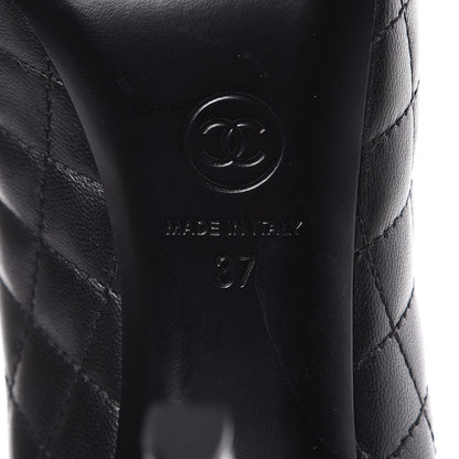 Chanel Lambskin Quilted Cap Toe Pumps 37 Black 8 of 8