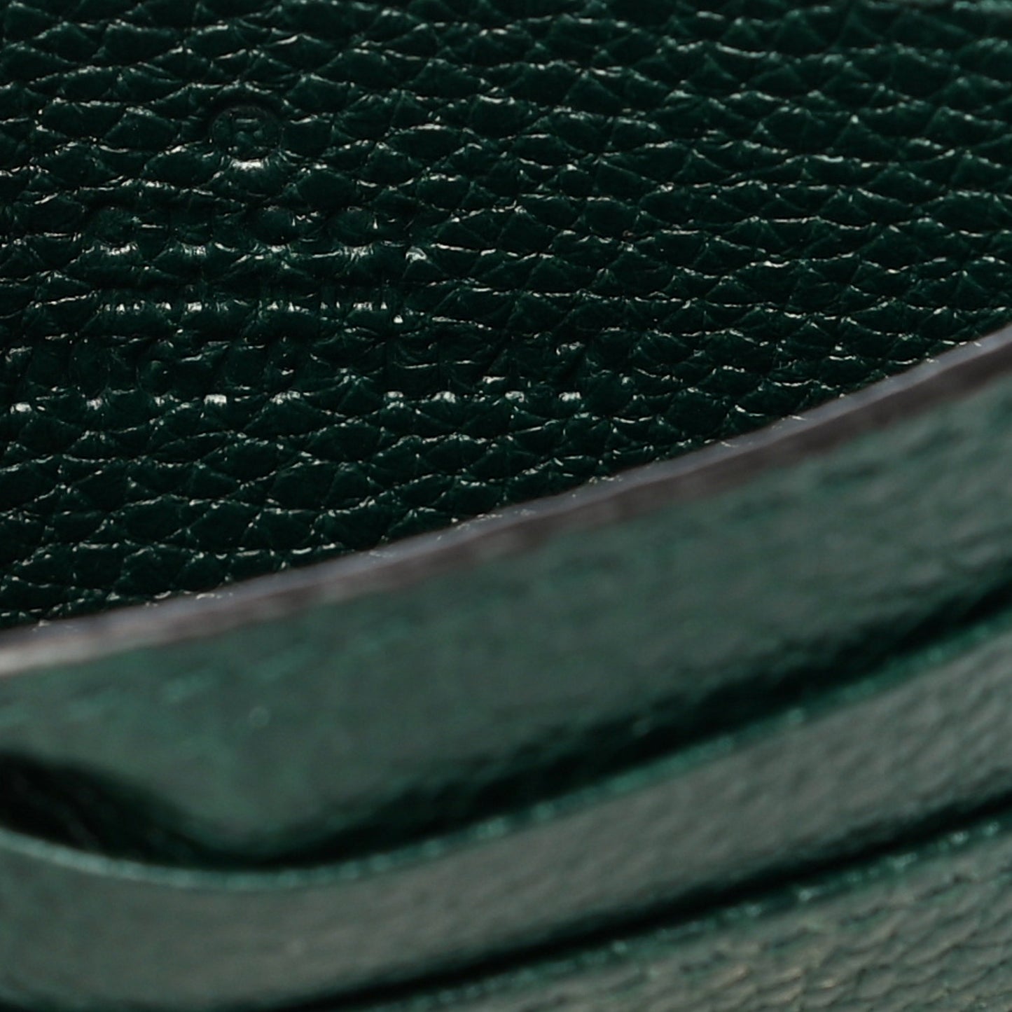 Grainy Calfskin Zumi Card Holder Vintage Green