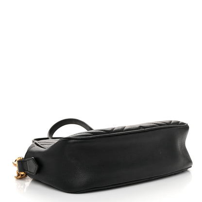 Gucci Calfskin Matelasse Small GG Marmont Chain Shoulder Bag Black 4 of 12