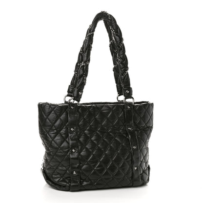 Chanel Distressed Lambskin Vintage Ligne Lady Braid Tote Black 2 of 9