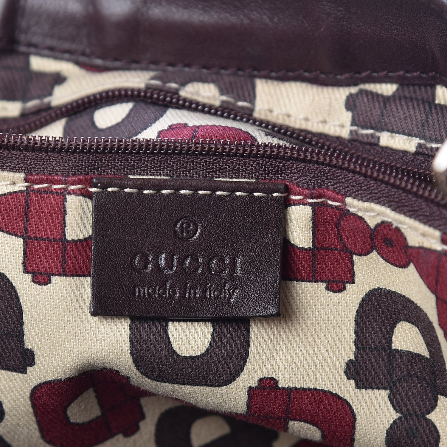 Gucci Guccissima Large D Gold Ring Shoulder Bag Chocolate 6 of 13