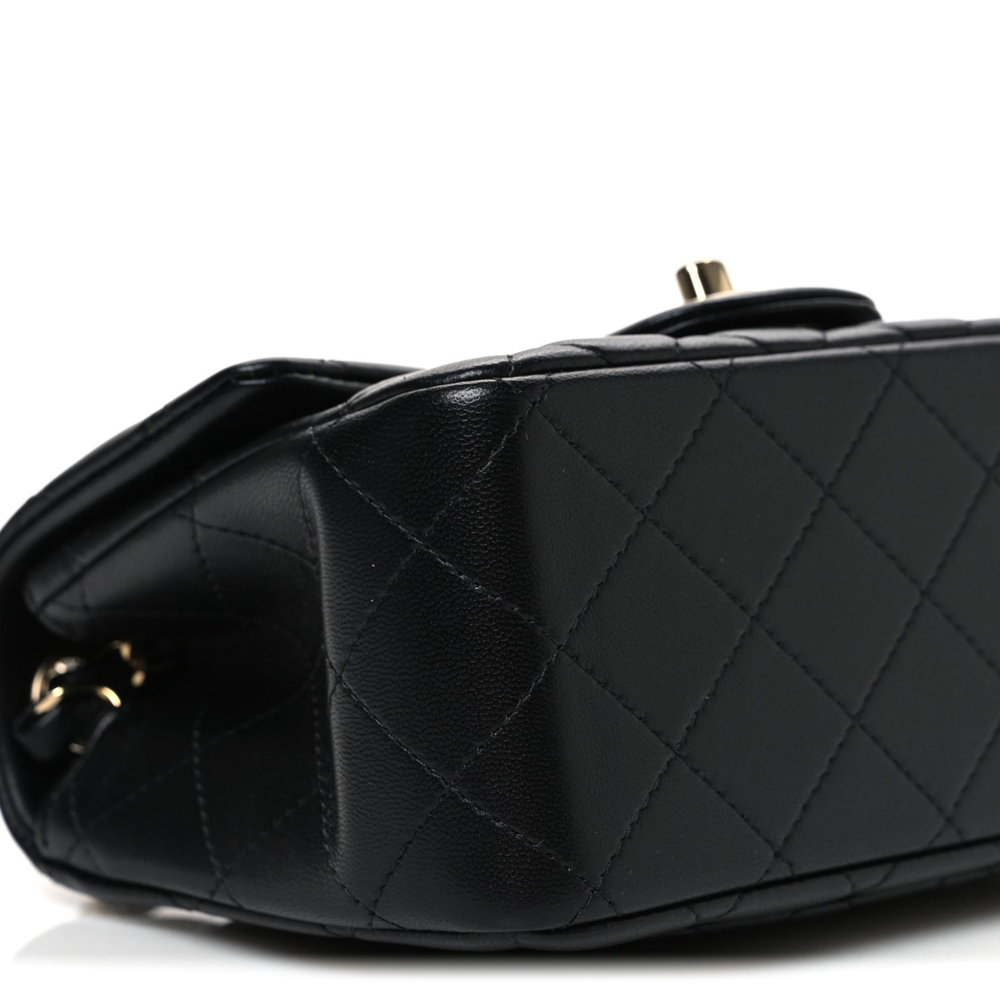 Lambskin Quilted Mini Square Flap Black