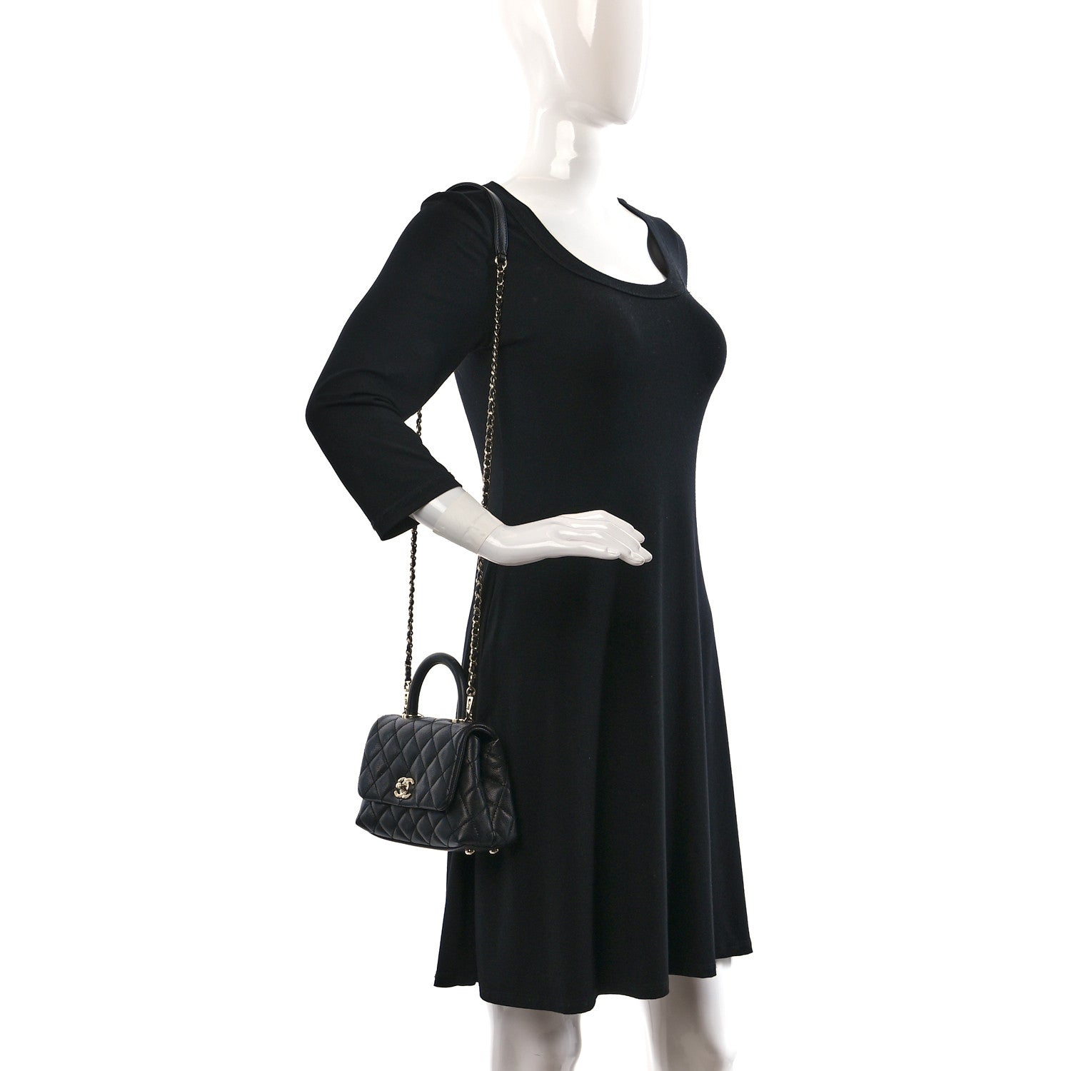 Chanel Caviar Quilted Extra Mini Coco Handle Flap Black 2 of 10