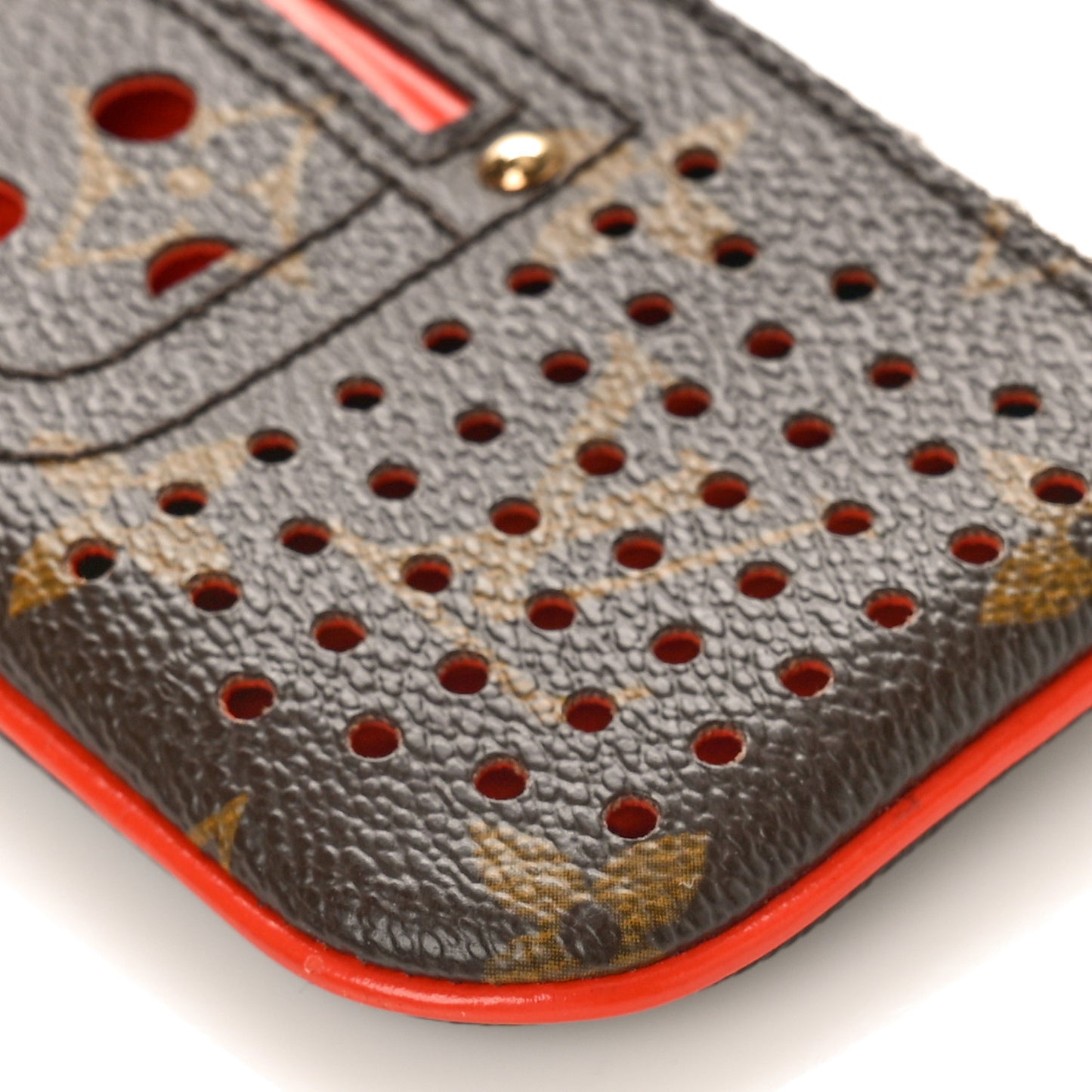 Monogram Perforated Key Pouch Orange