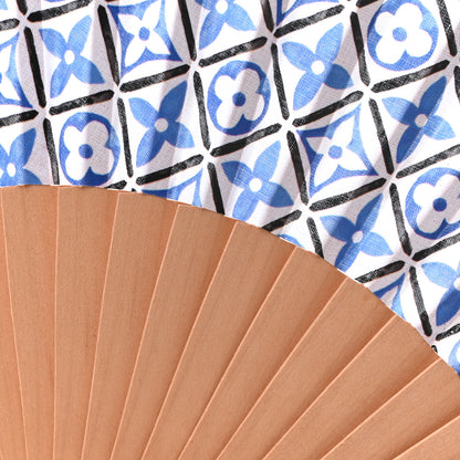 Louis Vuitton Sycamor Wood Cotton Monogram Tile Fan Blue 4 of 4