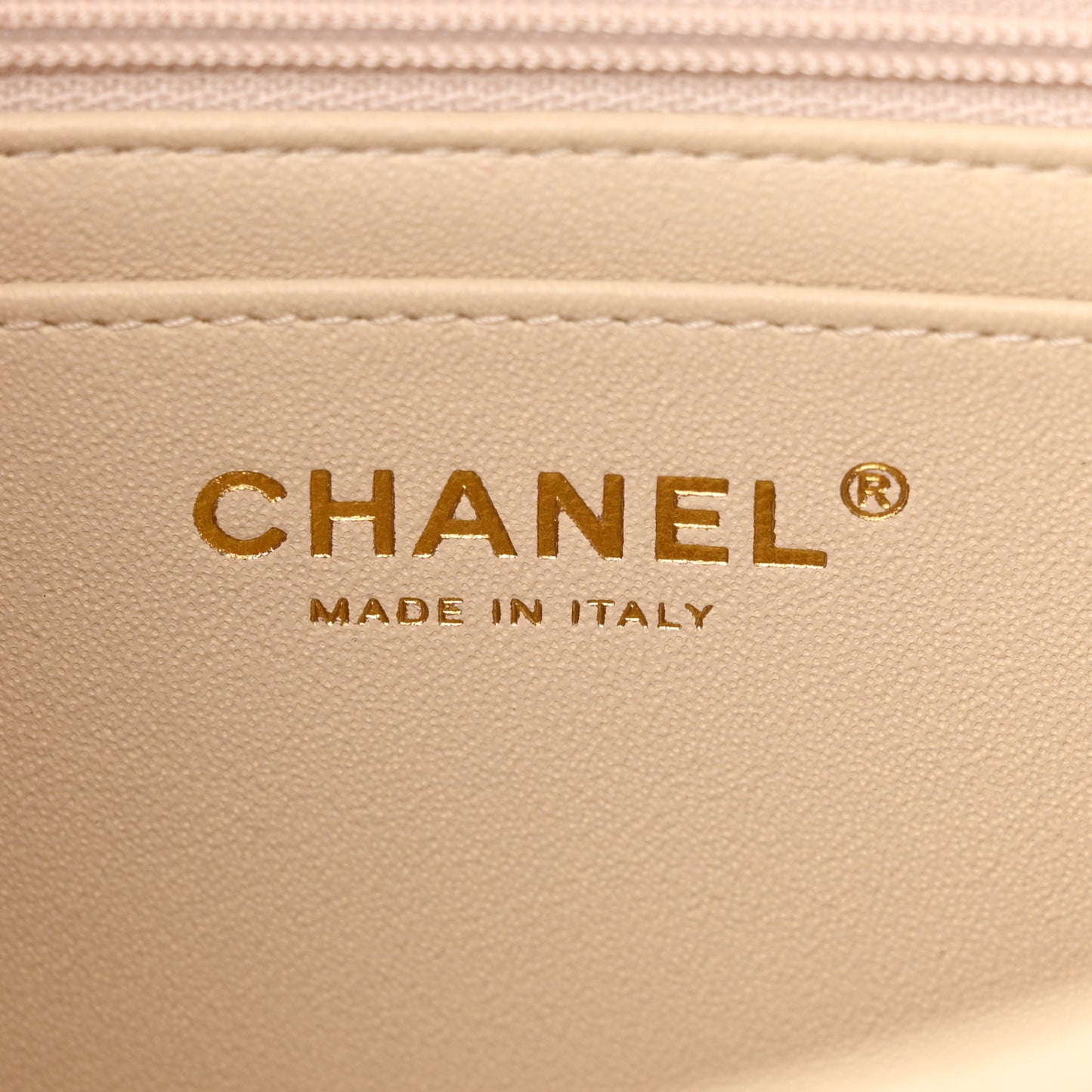 Caviar Quilted Mini Top Handle Rectangular Flap Beige