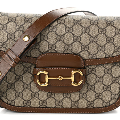 Gucci GG Supreme Monogram Horsebit 1955 Shoulder Bag Beige Brown Sugar 8 of 10