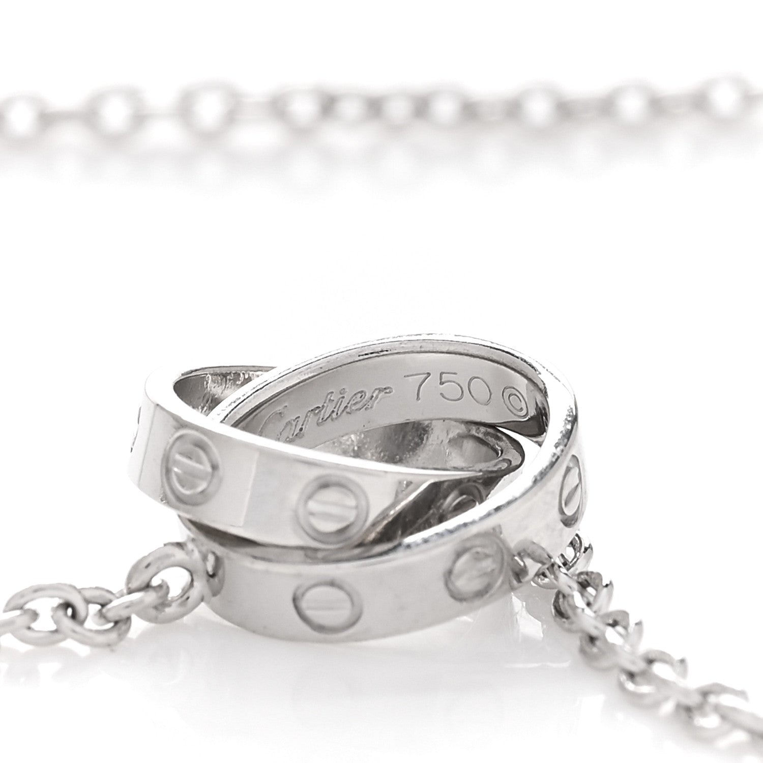Cartier 18K White Gold Interlocking LOVE Necklace 4 of 4