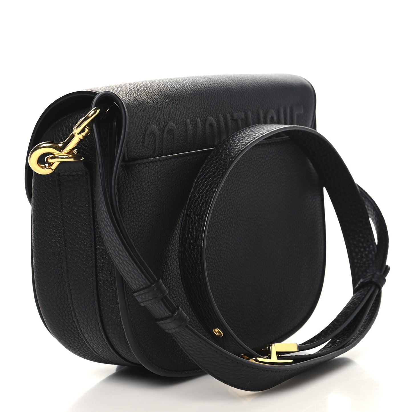 Grained Calfskin Medium Bobby Flap Black