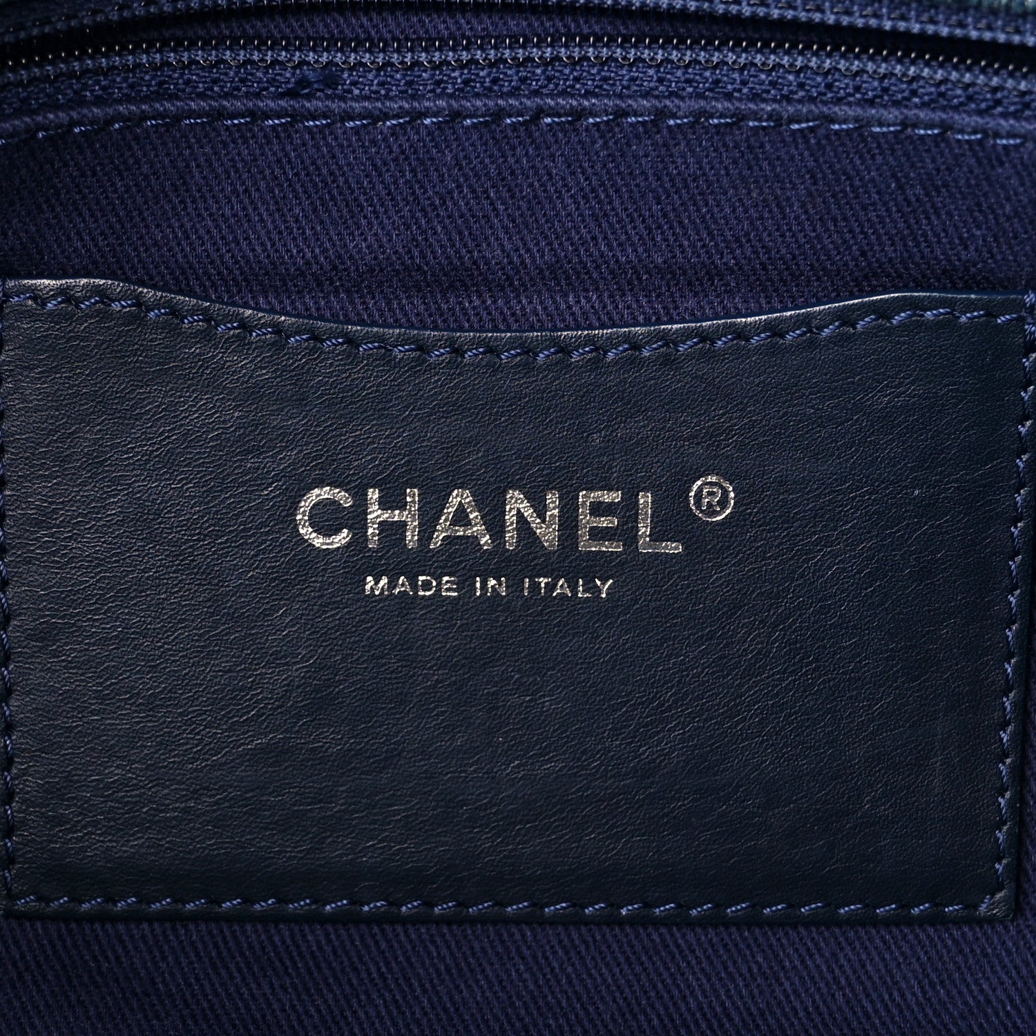 Chanel Denim Quilted Camellia Embroidered Large Flap Blue 6 of 11