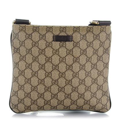 Gucci GG Supreme Monogram Small Flat Messenger Bag Dark Brown 1 of 7
