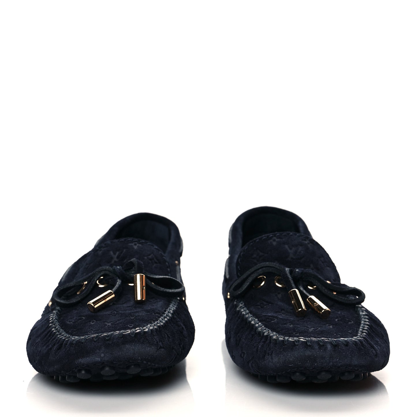 Suede Monogram Gloria Loafers 38 Marine