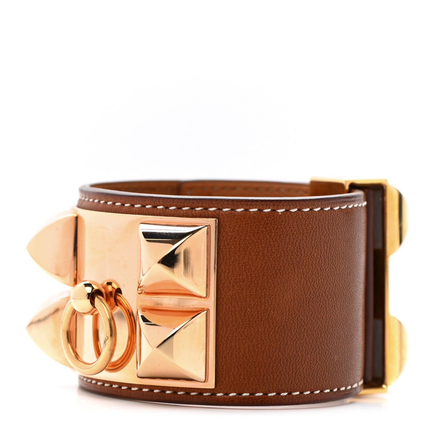 Hermes Barenia Collier de Chien CDC Bracelet S Fauve 1 of 7
