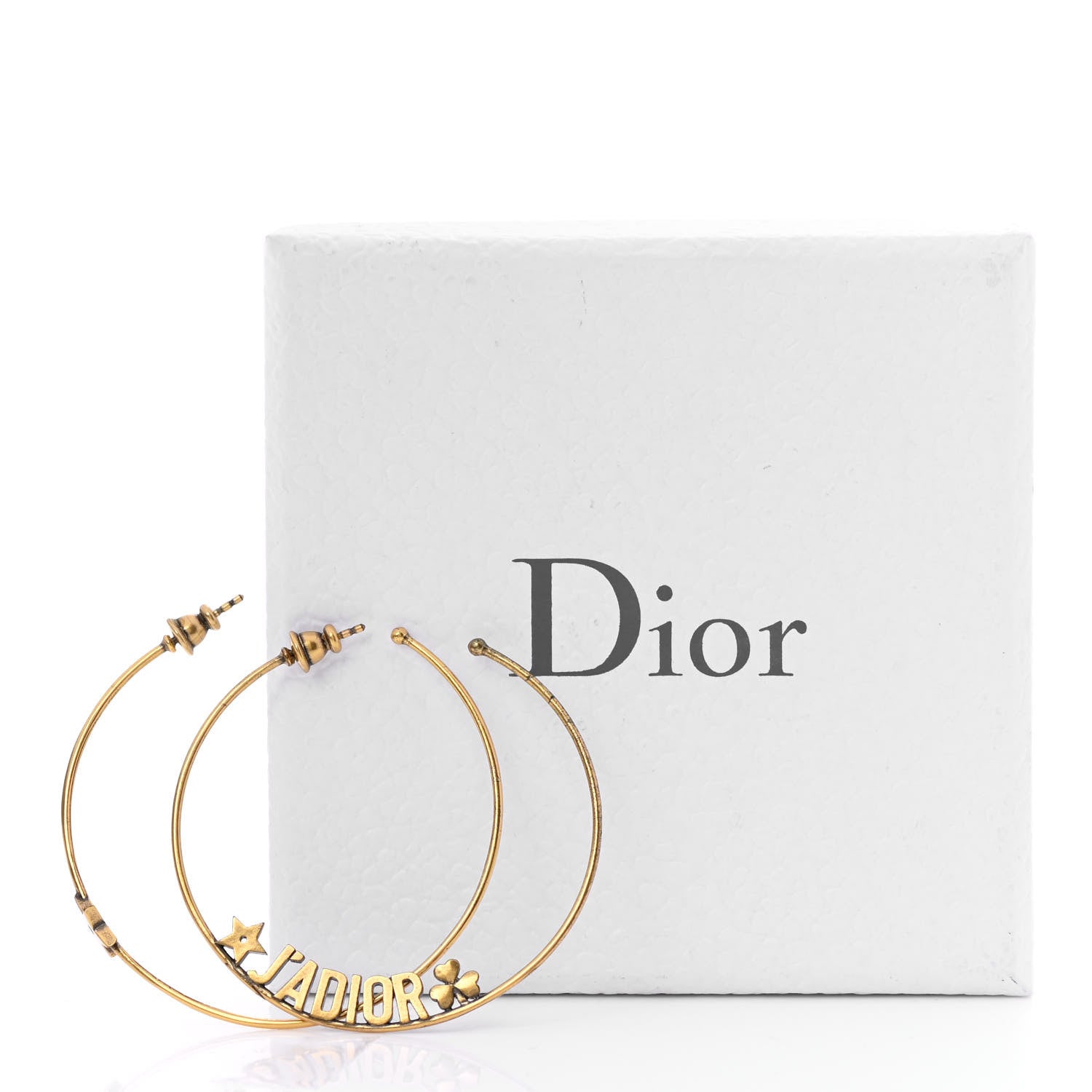 Christian Dior Metal J'Adior Hoop Earrings Aged Gold 6 of 6
