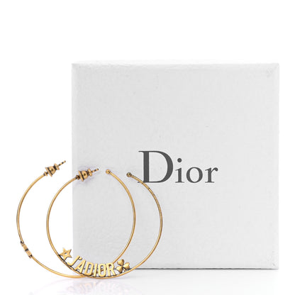 Christian Dior Metal J'Adior Hoop Earrings Aged Gold 6 of 6