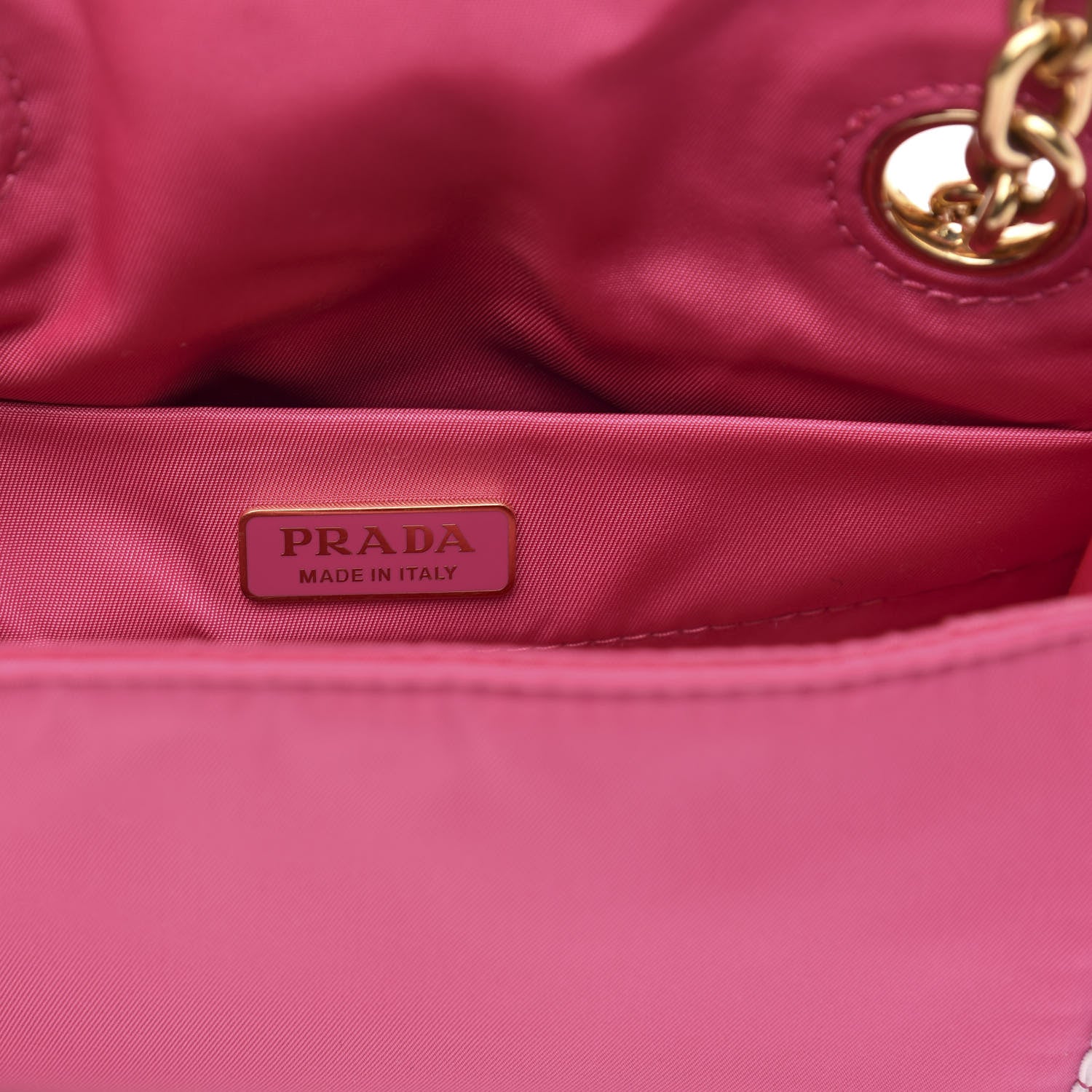 Prada Nylon Tessuto Small Chain Shoulder Bag Fuxia 6 of 8