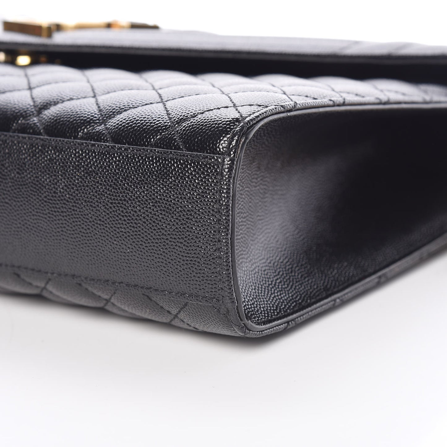 Grain De Poudre Textured Mixed Matelasse Large Triquilt Monogram Satchel Black