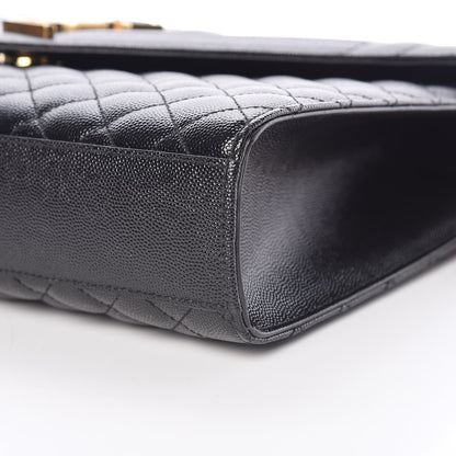 Saint Laurent Grain De Poudre Textured Mixed Matelasse Large Triquilt Monogram Satchel Black 10 of 11