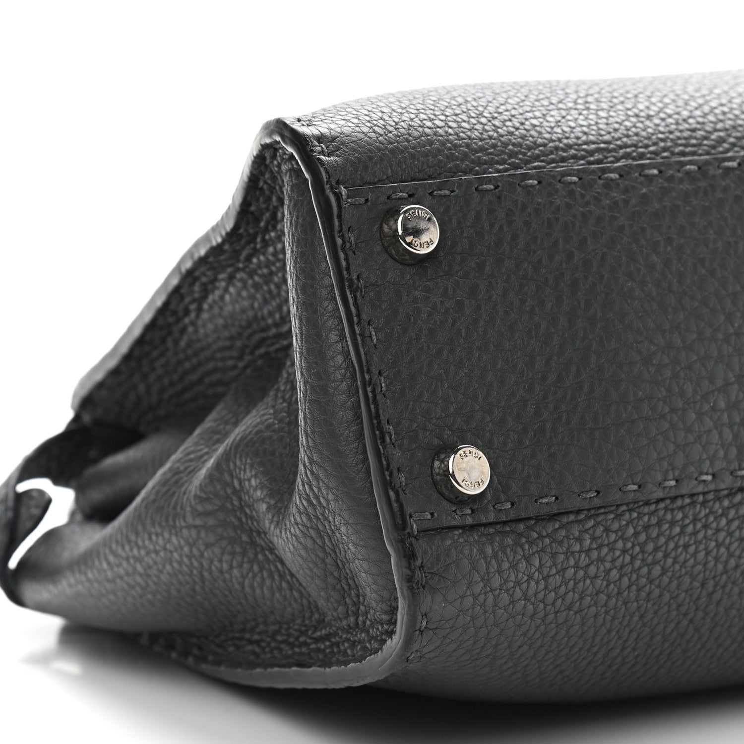 Fendi Cuoio Romano Selleria Bi-Color Medium Peekaboo Iconic Satchel Asfalto Latte 10 of 11