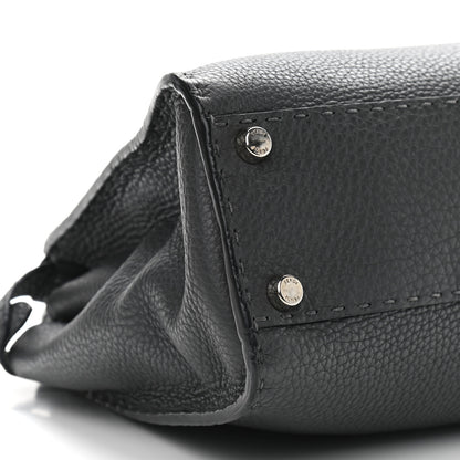 Fendi Cuoio Romano Selleria Bi-Color Medium Peekaboo Iconic Satchel Asfalto Latte 10 of 11