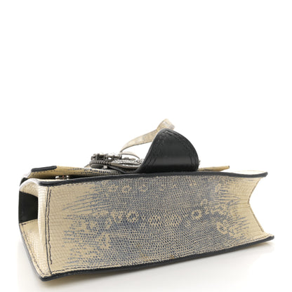 Miu Miu Lizard Embossed Calfskin Studded Jewel Buckle Crossbody Bag Roccia 4 of 12