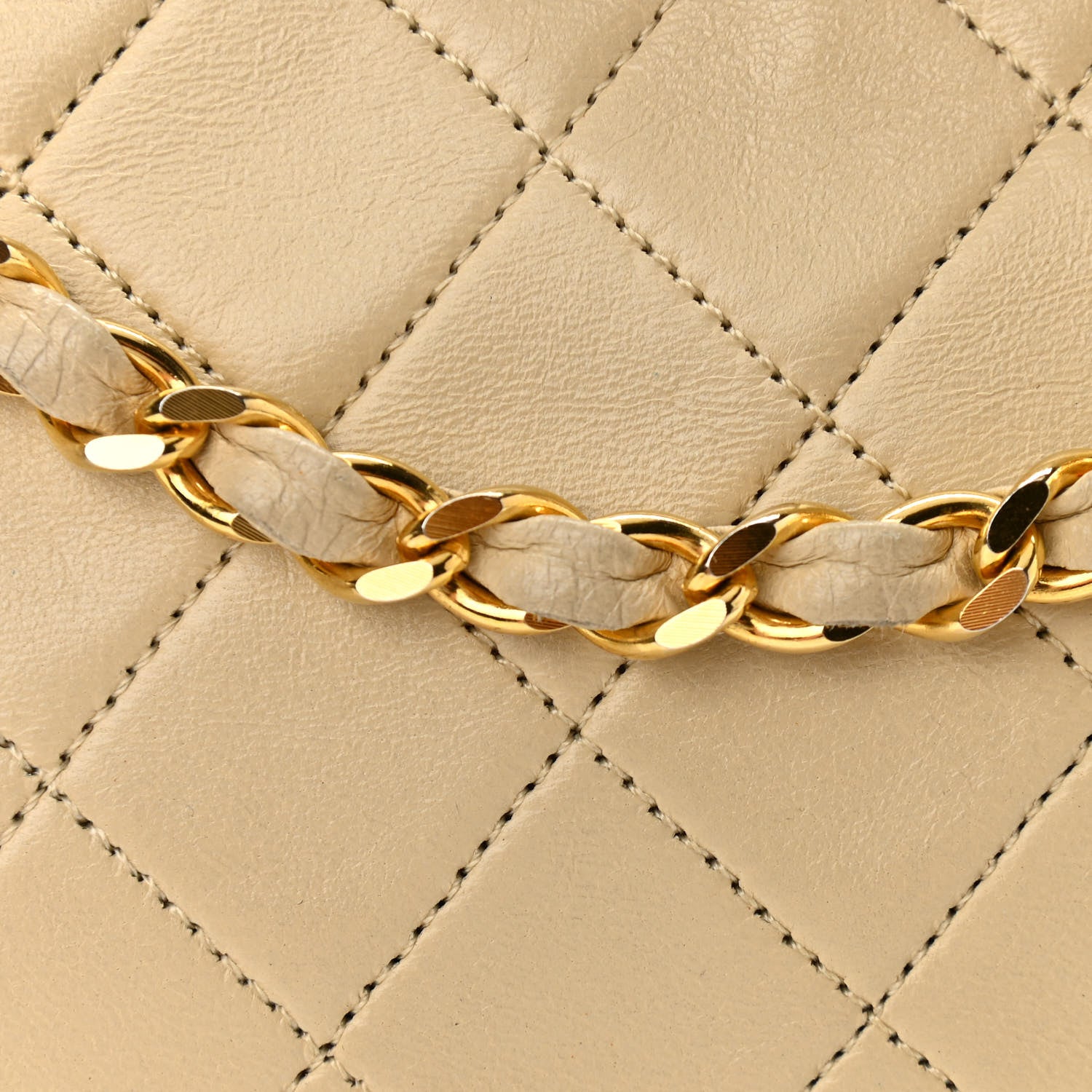 Chanel Calfskin Quilted Small Shoulder Bag Beige 13 of 13