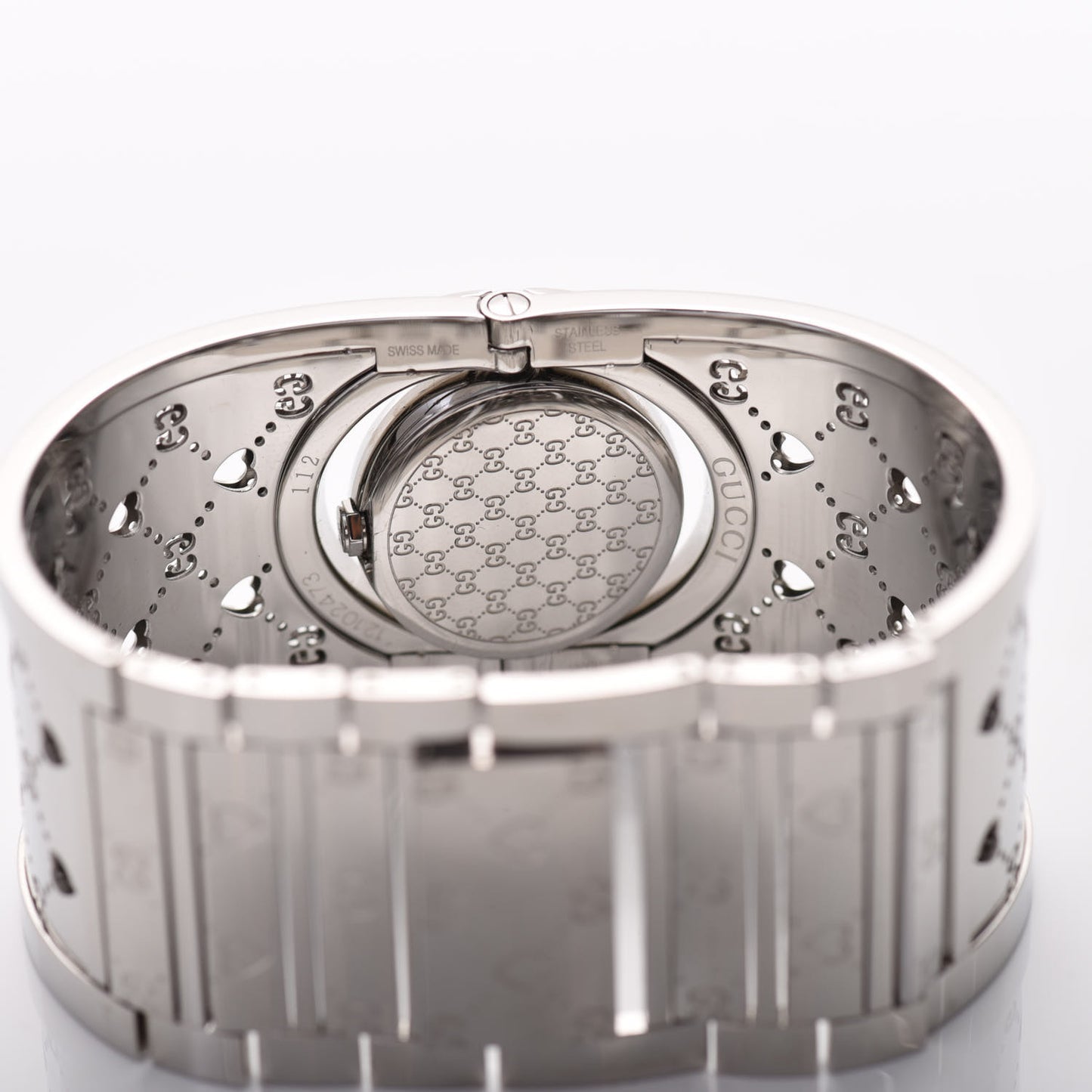 Stainless Steel Mother of Pearl 33mm Twirl Heart Quartz Watch