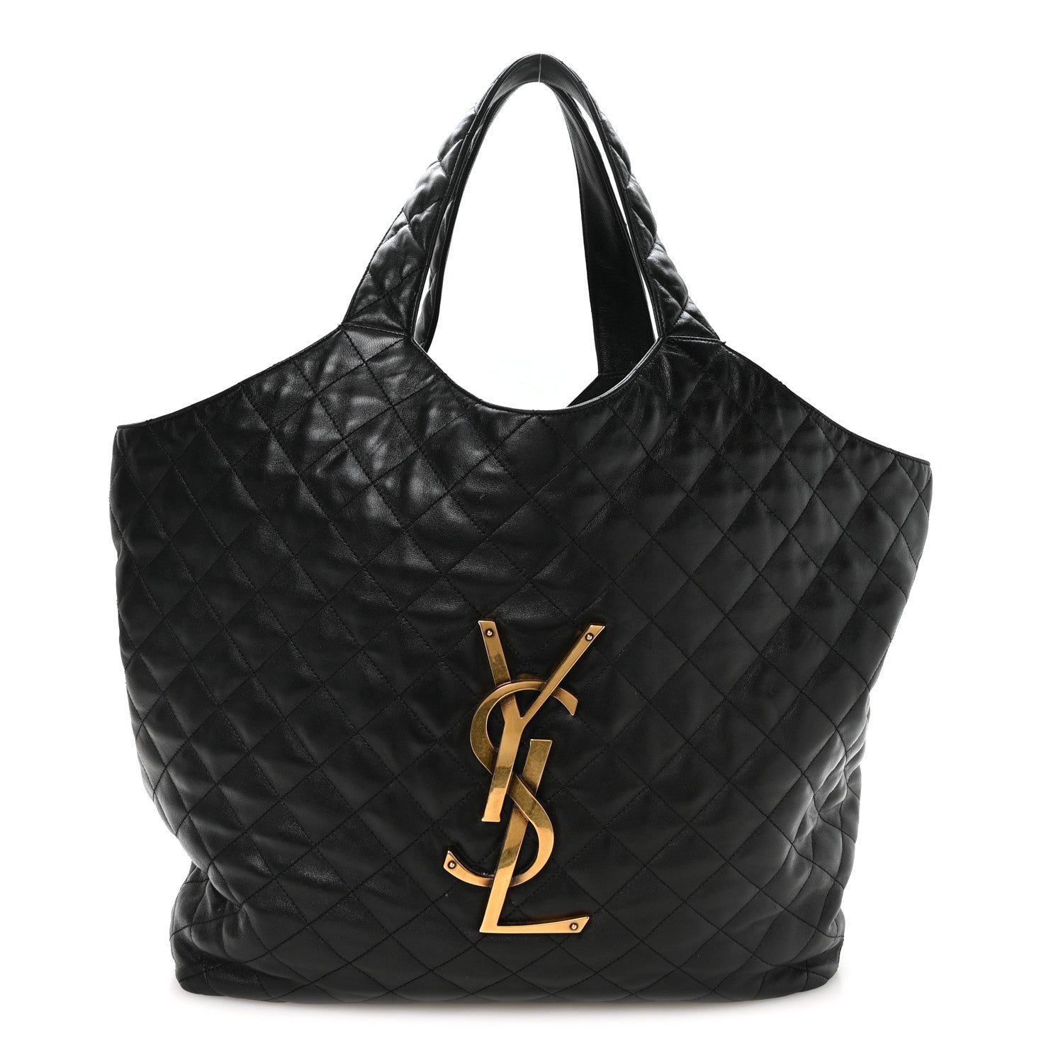 Saint Laurent Lambskin Quilted Maxi Icare Shopping Tote Black 1 of 9